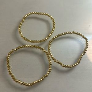 Pack of 3 Gold Beaded Bracelets.
